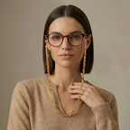 GAIA Natural Raw Crystal 3-in-1 Glasses Chain & Necklace - View 3 - VÉSU ATELIER