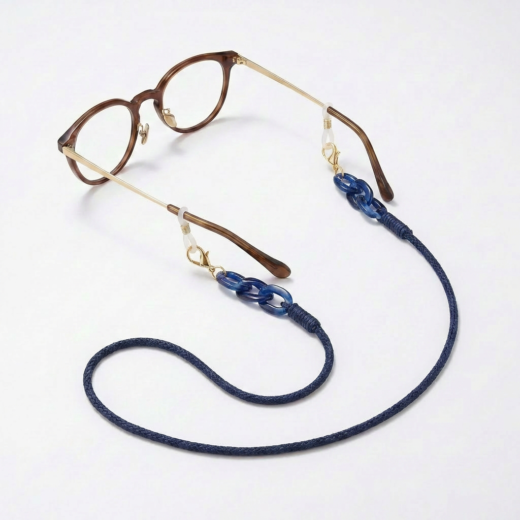 LOU Sleek Cord & Acetate 3-in-1 Glasses Chain 72CM - View 3 - VÉSU ATELIER