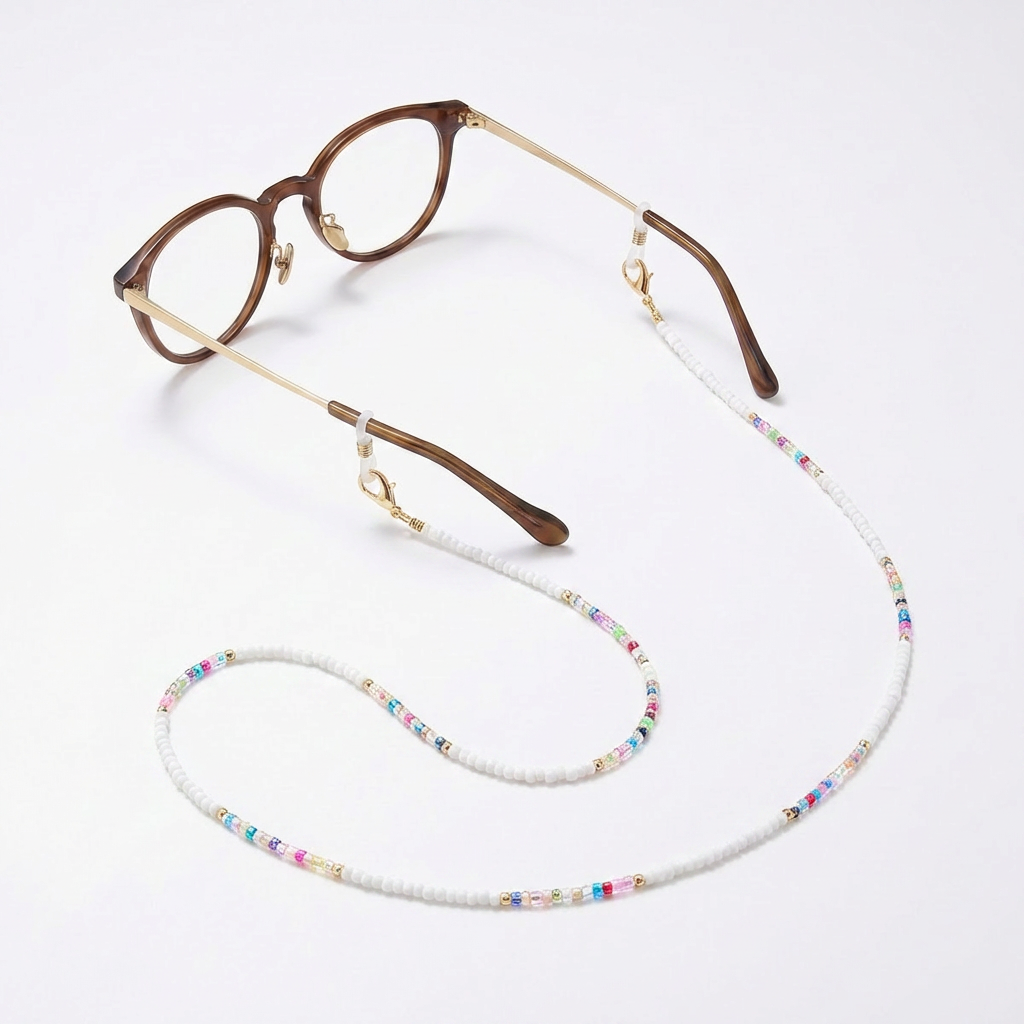 ALBA Delicate Seed Bead 3-in-1 Glasses Chain 72CM - View 2 - VÉSU ATELIER