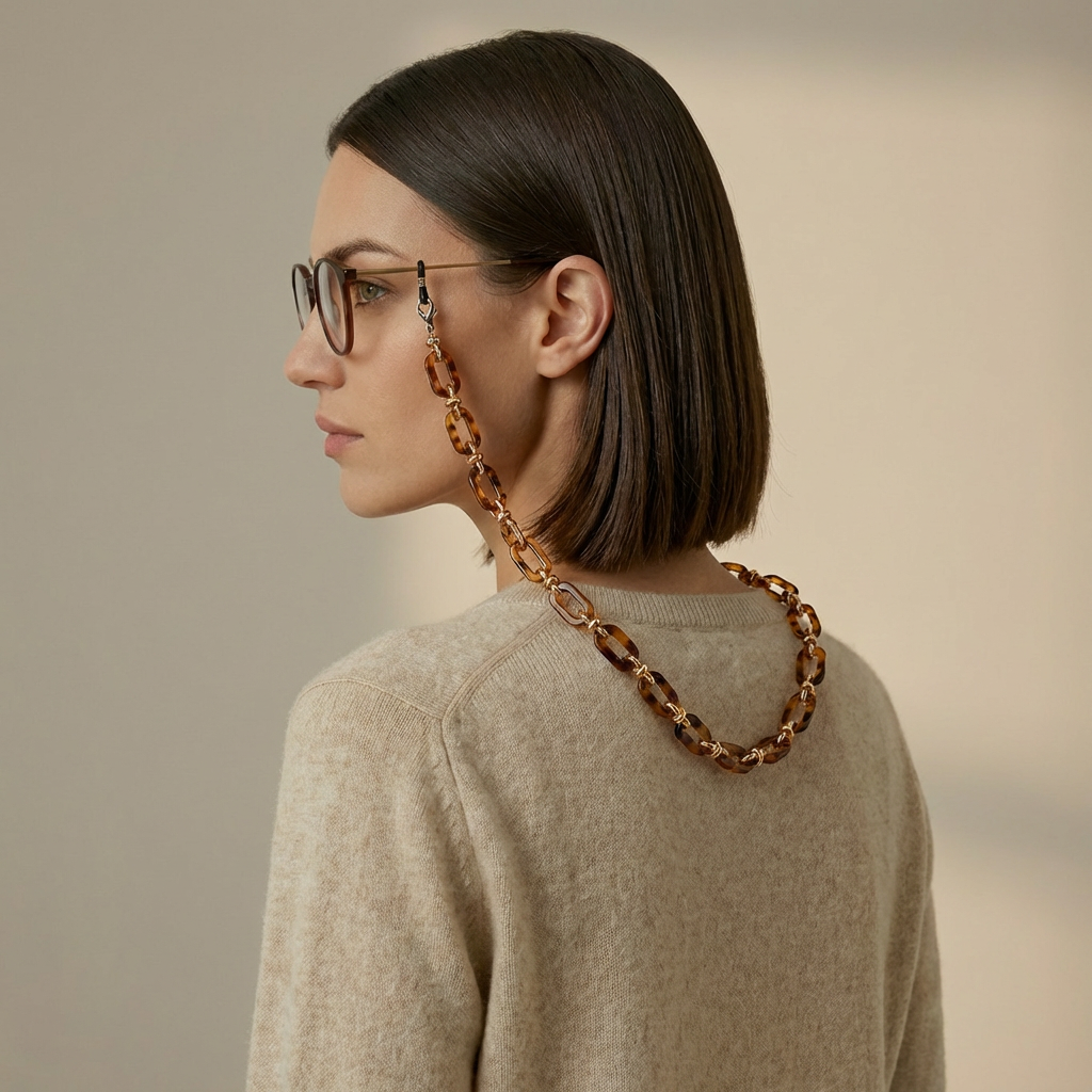 CLASSIC Artisan Acetate 3-in-1 Glasses Chain & Necklace - View 2 - VÉSU ATELIER