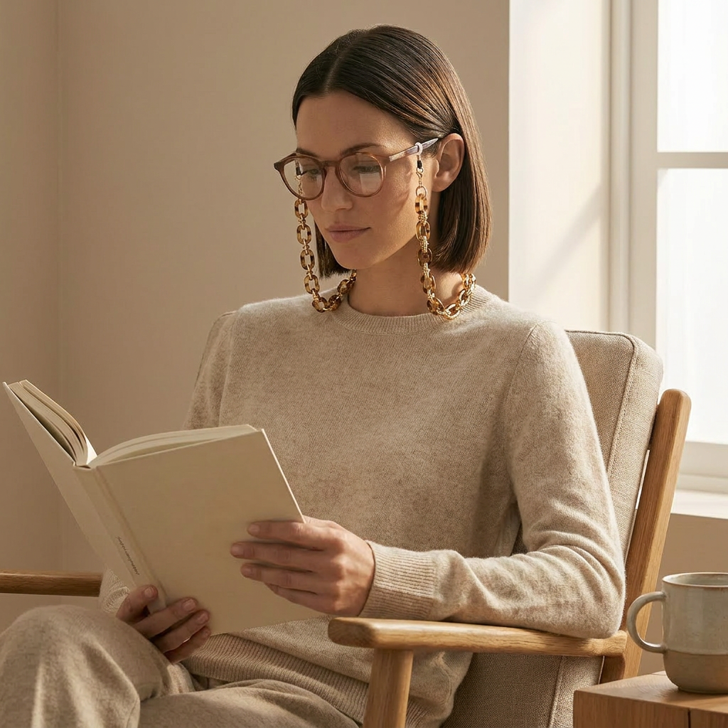 CLASSIC Artisan Acetate 3-in-1 Glasses Chain & Necklace - View 4 - VÉSU ATELIER