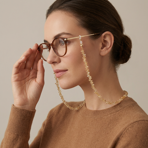 GAIA Natural Raw Crystal 3-in-1 Glasses Chain & Necklace - VÉSU ATELIER